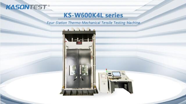 Vertical four-station thermal properties tensile testing machine device